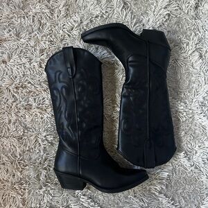 Steve Madden black cowboy boots